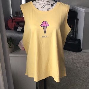 Life is Good Yellow Tank Top sleeveless L